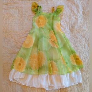 Vintage Y2K Toddler Maxi Midi Spring Summer Easter Fairycore Groovy Daisy Dress